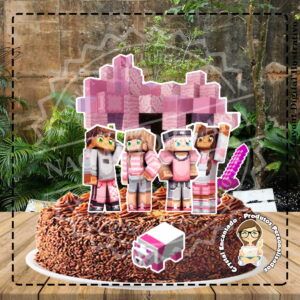 TOPO DE BOLO MINECRAFT MENINA - REF 2990 ARQUIVO DIGITAL