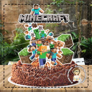 TOPO DE BOLO MINECRAFT - REF 3049 ARQUIVO DIGITAL