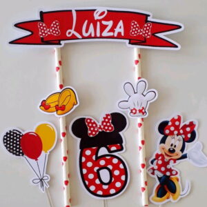 Topo de Bolo Minnie