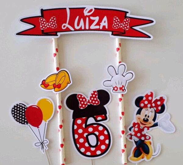 Topo de Bolo Minnie