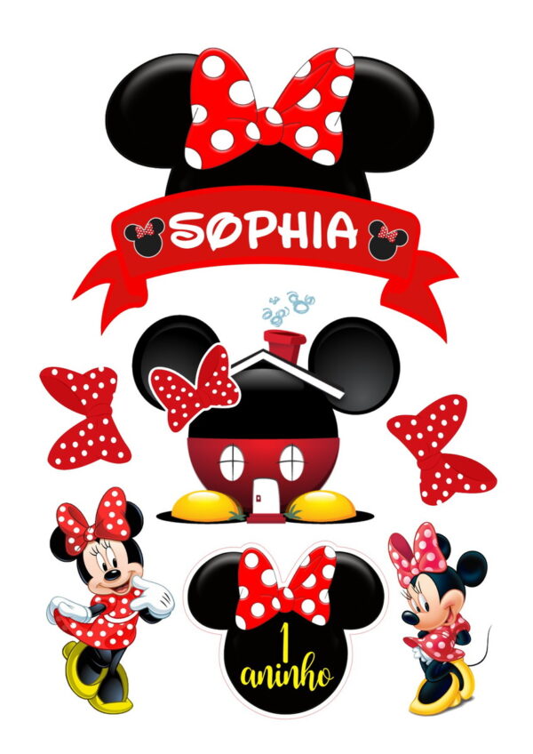 Topo de Bolo Minnie Vermelha - Image 2