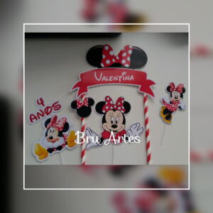 Topo de Bolo Minnie Vermelha