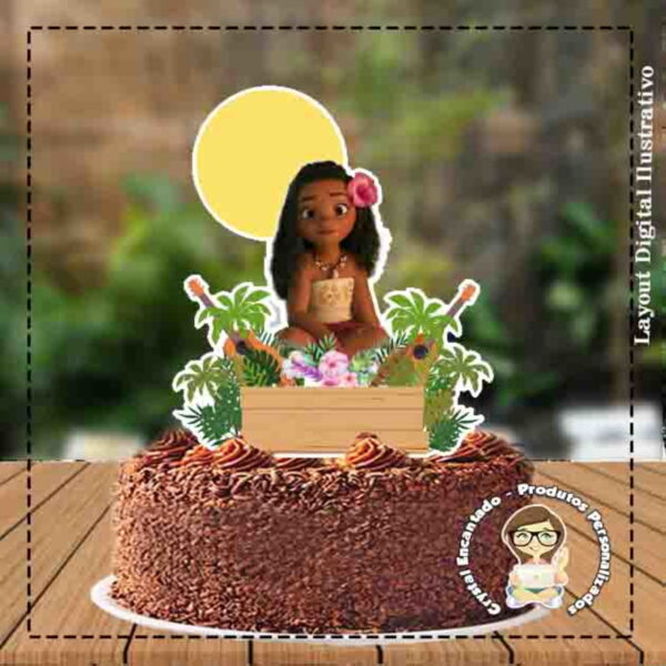 Topo de Bolo Moana - Ref 1588 Arquivo Digital
