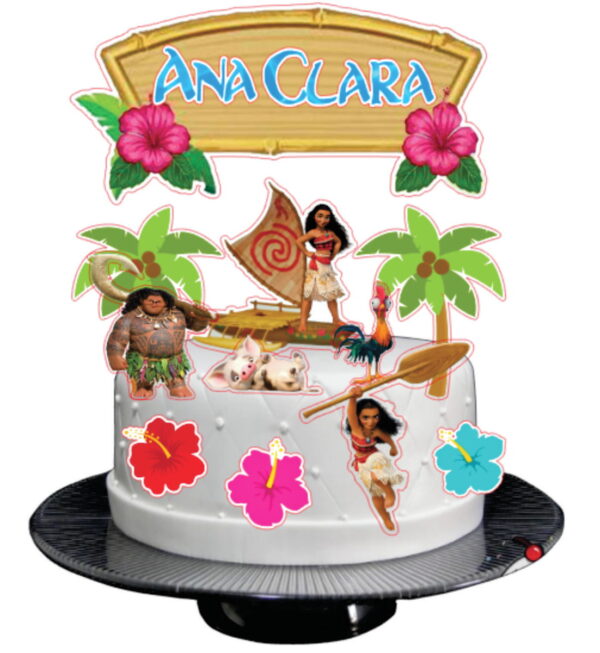 Topo de Bolo Moana - 596 - Arquivo de Corte Studio