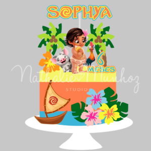 Topo de Bolo - Moana Baby - Arquivo de Corte