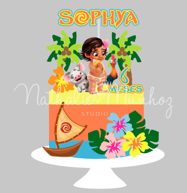 Topo de Bolo - Moana Baby - Arquivo de Corte
