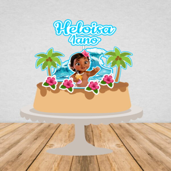Topo de Bolo Moana Baby - Arquivo Digital