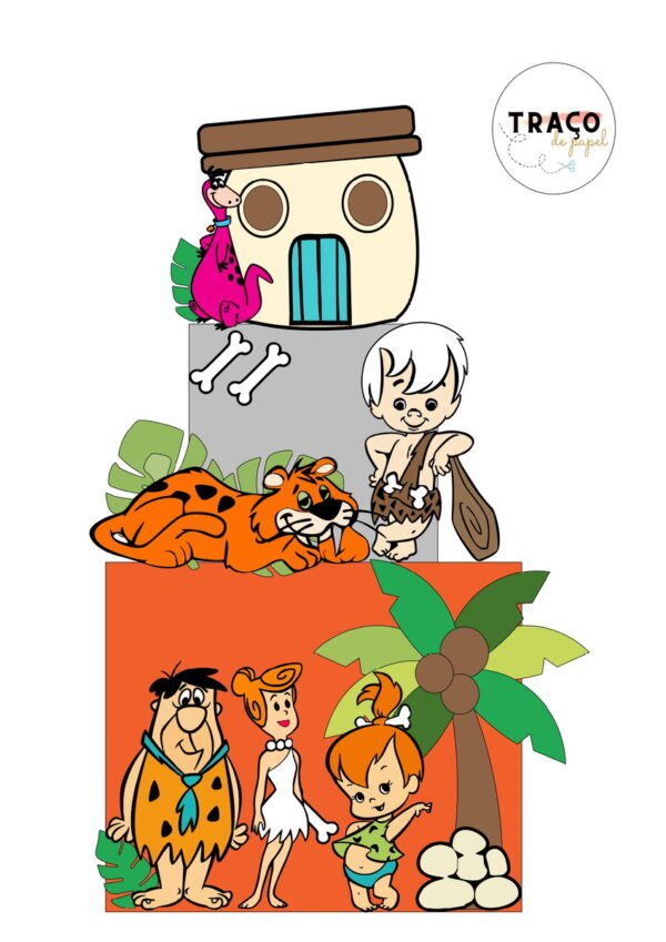 Topo de Bolo os Flintstones - 100% Camadas (arquivo Digital)