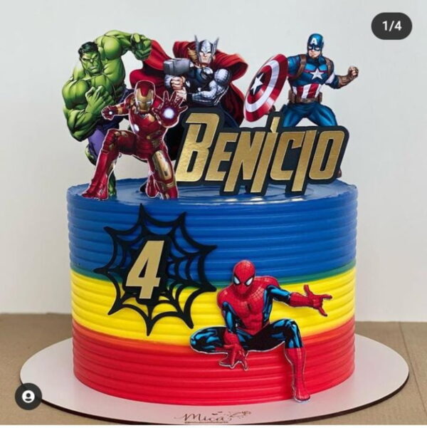 Topo de Bolo os Vingadores - Arquivo de Corte Silhouette