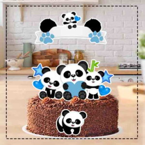 TOPO DE BOLO PANDA AZUL - ARQUIVO DIGITAL