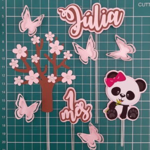Arquivo de Corte - Topo de Bolo - Panda Cerejeira - Cod: 001