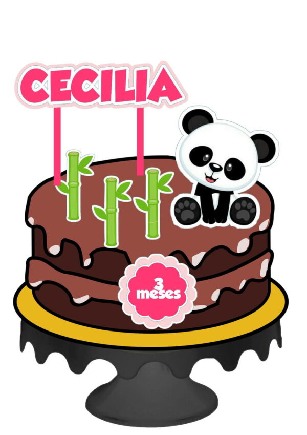 Topo de Bolo Panda Cute