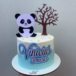 Topo de bolo Panda menino - Arquivo de corte