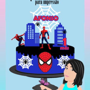 Topo de bolo para Impressão - Homem Aranha- Arquivo de Corte
