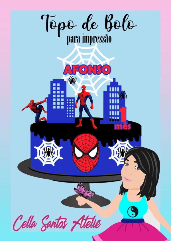 Topo de bolo para Impressão - Homem Aranha- Arquivo de Corte