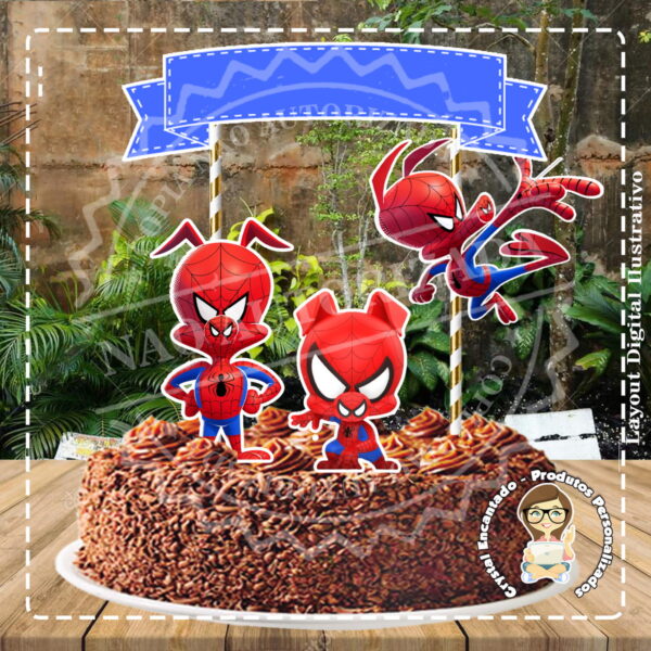 Topo de Bolo Pig Spider Man 01 - Ref 4215 Arquivo Digital