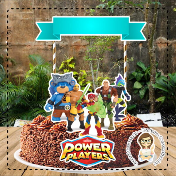 Topo de Bolo Power Players - Ref 4762 Arquivo Digital