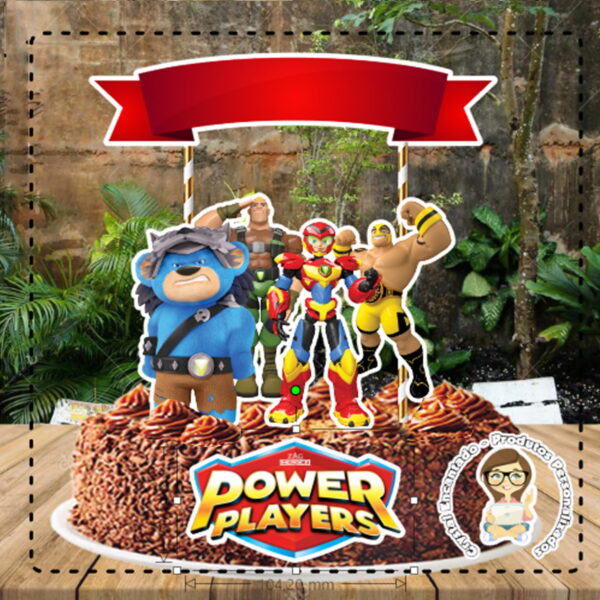 Topo de Bolo Power Players - Ref 4761 Arquivo Digital