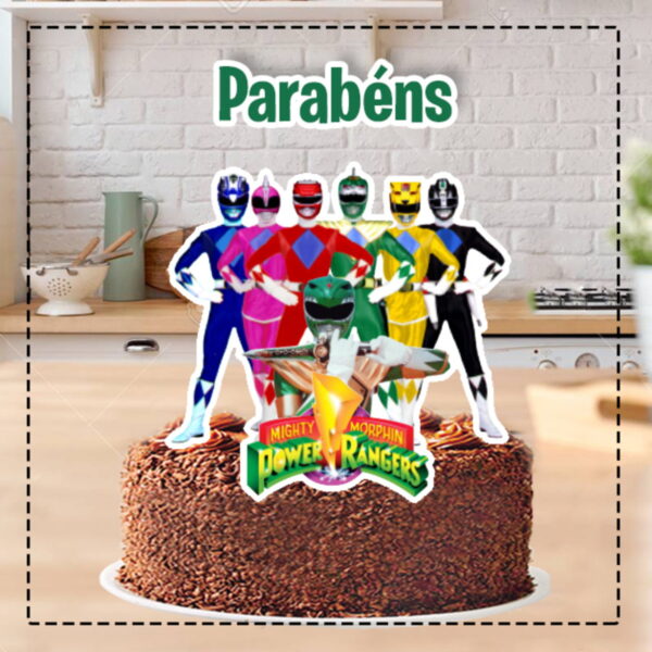 Topo de Bolo Power Rangers 4864 - Arquivo Digital