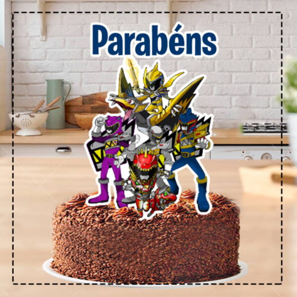 TOPO DE BOLO POWER RANGERS - ARQUIVO DIGITAL