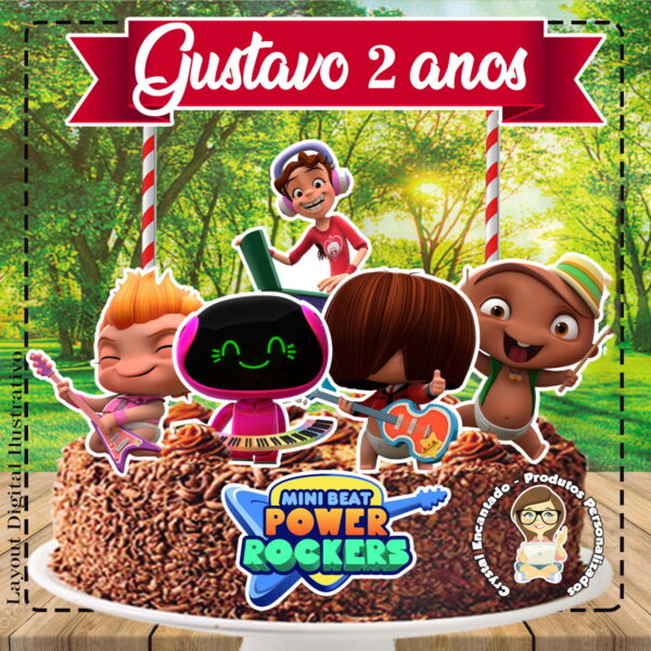 Topo de Bolo Power Rocket - Ref 4408 Arquivo Digital