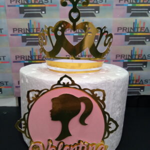 Topo de bolo Princesa Coroa #58 - Arquivo Digital