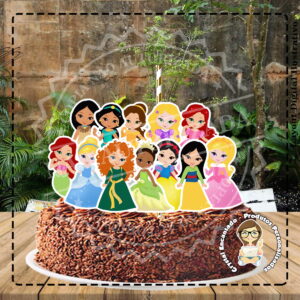 TOPO DE BOLO PRINCESA DISNEY - REF 3055 ARQUIVO DIGITAL