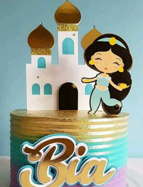 Topo de Bolo Princesa Jasmine Cute+ 4 Arquivos a Sua Escolha
