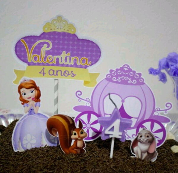 Topo de Bolo Princesa Sofia e Carruagem+4 ARQ A SUA ESCOLHA