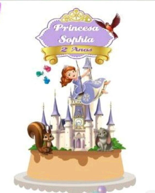Topo de Bolo Princesa Sofia e Castelo+4 ARQ A SUA ESCOLHA