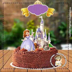 TOPO DE BOLO PRINCESA SOFIA - REF 3470 ARQUIVO DIGITAL