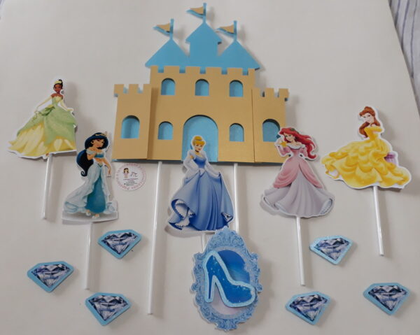 Arquivo digital p/ SILHOUETTE - Topo de Bolo Princesas - Imagem 2
