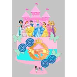 Topo de Bolo Princesas - Arquivo Digital Topper 019