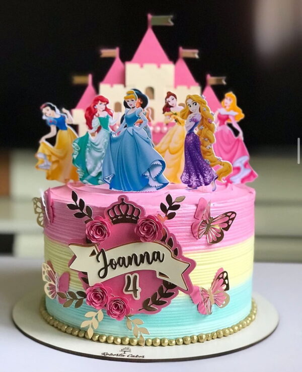 Topo de Bolo Princesas Disney - Arquivo de Corte Silhouette