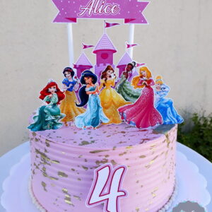 Arquivo Digital Topo de Bolo Princesas Disney #1 Pdf/jpg