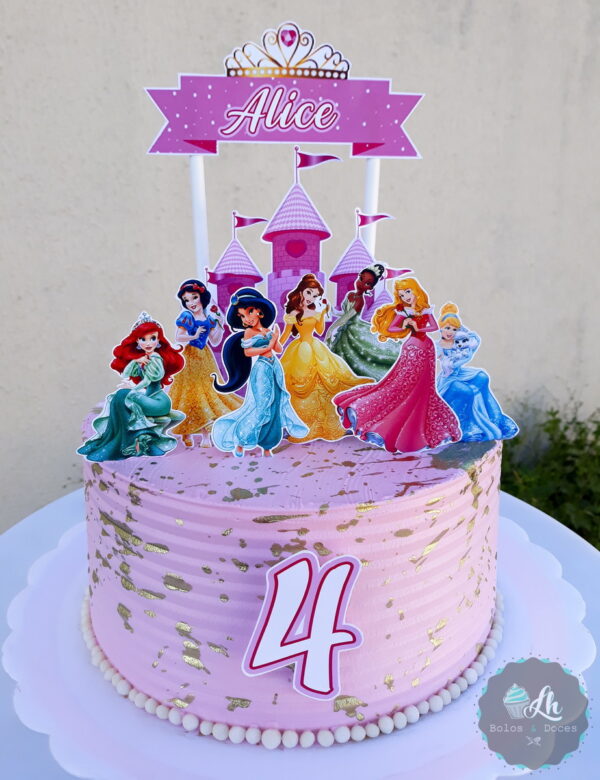Arquivo Digital Topo de Bolo Princesas Disney #1 Pdf/jpg