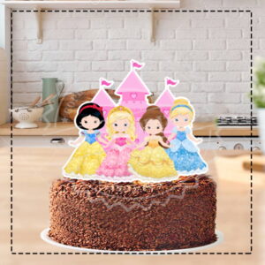 TOPO DE BOLO PRINCESAS DISNEY CASTELO- ARQUIVO DIGITAL