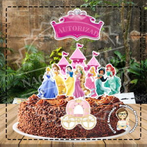 TOPO DE BOLO PRINCESAS DISNEY - REF 2977 ARQUIVO DIGITAL
