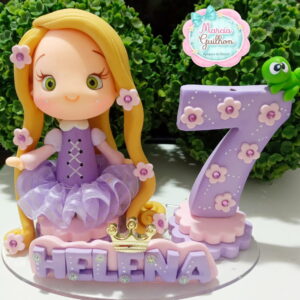 Topo de Bolo Rapunzel