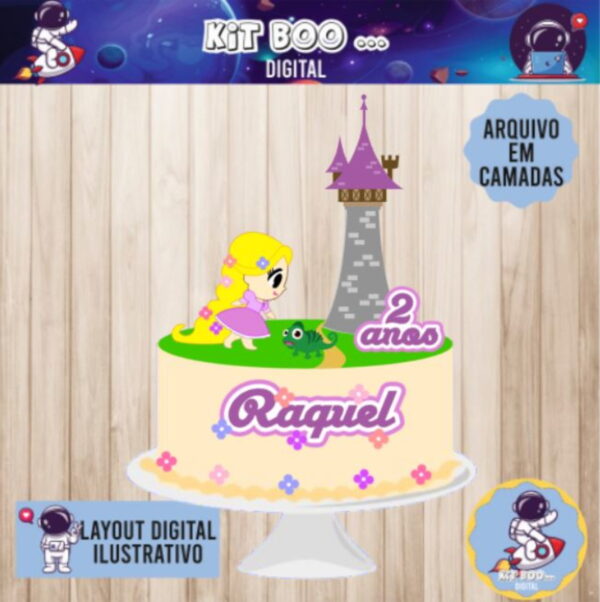 Arquivo Topo de Bolo - Rapunzel