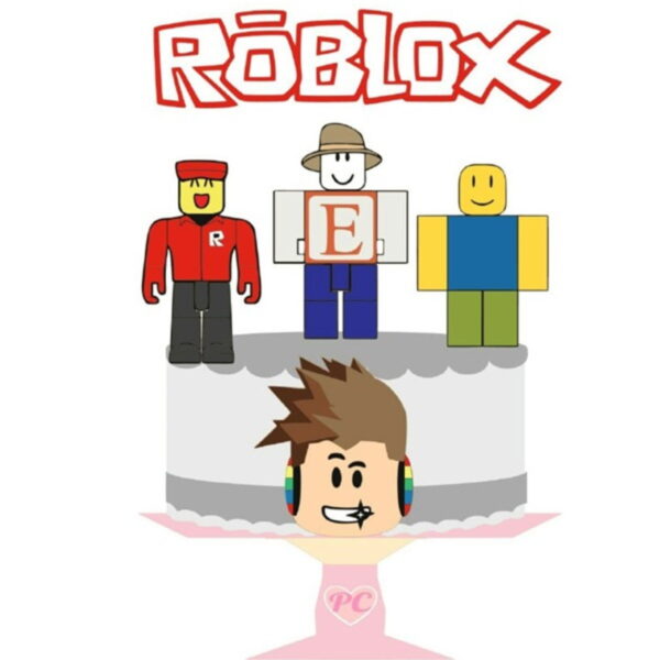 Topo de bolo Roblox -01- Arquivo de corte Camadas