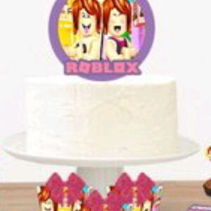 Topo de Bolo Roblox Girl + 4 Arquivos a Sua Escolha