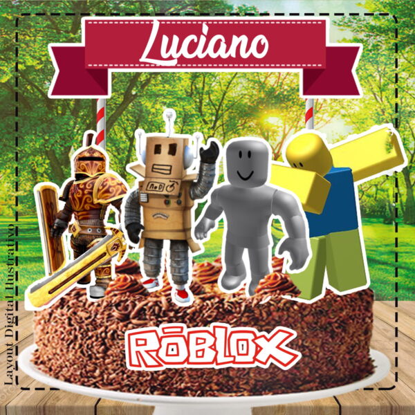 Topo de Bolo Roblox - Ref 1885 Arquivo Digital