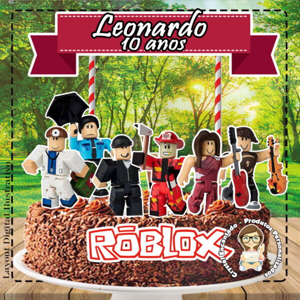 Topo de Bolo Roblox - Ref 1887 Arquivo Digital
