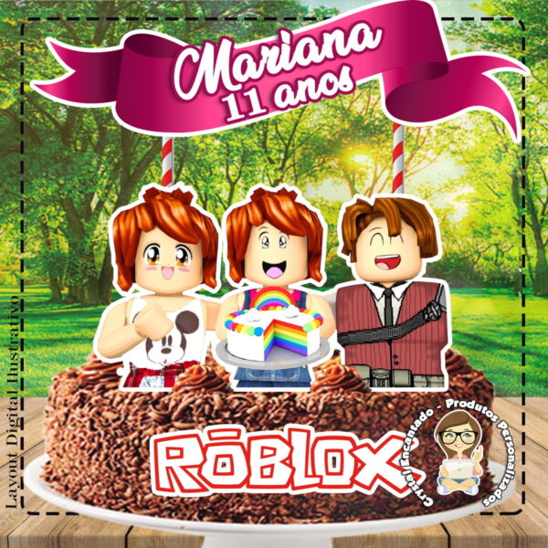 Topo de Bolo Roblox - Ref 1889 Arquivo Digital