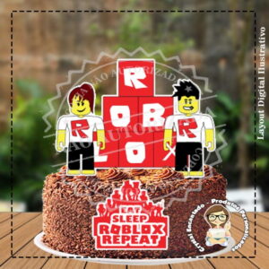Topo de Bolo Roblox - Ref 3157 Arquivo Digital