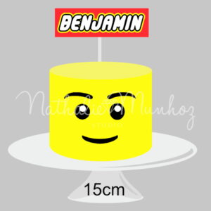 Topo de Bolo - Rosto Lego - Arquivo de Corte