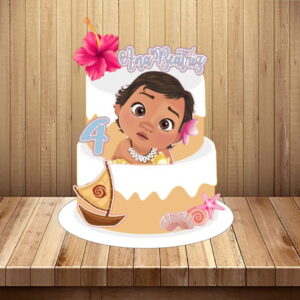 Topo de Bolo Rosto Moana Baby- Arquivo Digital