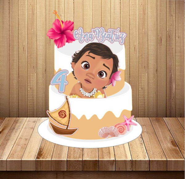 Topo de Bolo Rosto Moana Baby- Arquivo Digital