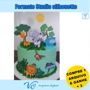 Topo De Bolo Safari -arquivo De Corte - 432